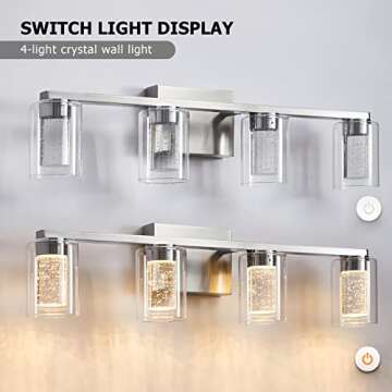 SADENICEL 4-Light Dimmable Bathroom Light Fixtures