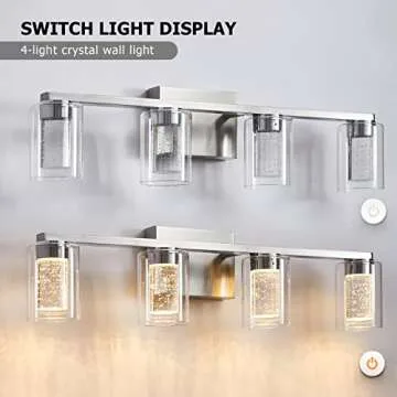 SADENICEL 4-Light Dimmable Bathroom Light Fixtures