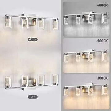 SADENICEL 4-Light Dimmable Bathroom Light Fixtures