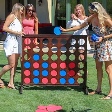 Giant Dark Wood Stain 4 in a Row Game for All Ages