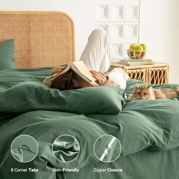 Ventidora Green Queen Duvet Cover Set - Luxury Organic Cotton