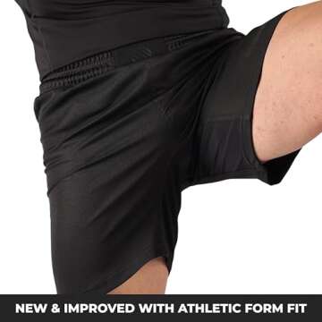 Sanabul Essential MMA Shorts for Men Boxing No Gi Jiu Jitsu Grappling BJJ Shorts, Black 32 inch W