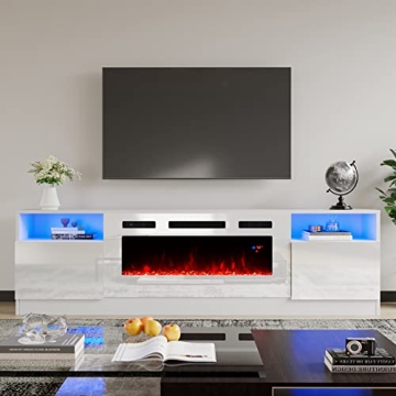 AMERLIFE TV Stand & Fireplace for TVs up to 80" - Modern Design
