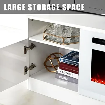 AMERLIFE TV Stand & Fireplace for TVs up to 80" - Modern Design