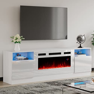 AMERLIFE TV Stand & Fireplace for TVs up to 80" - Modern Design