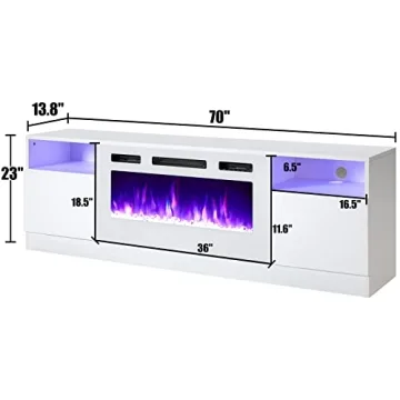 AMERLIFE TV Stand & Fireplace for TVs up to 80" - Modern Design