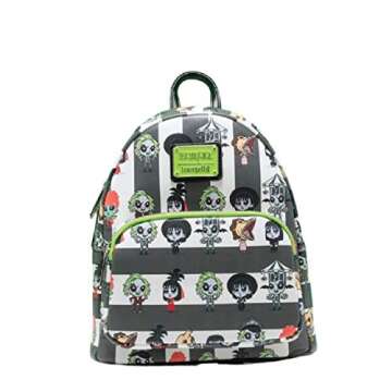 Loungefly Beetlejuice Chibi All Over Print Womens Double Strap Shoulder Bag Purse
