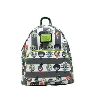 Loungefly Beetlejuice Chibi All Over Print Womens Double Strap Shoulder Bag Purse
