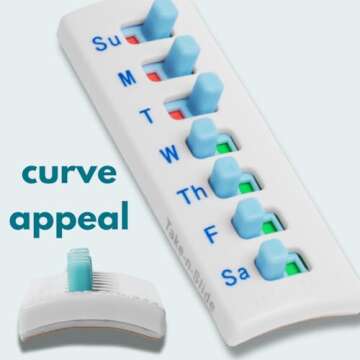 2 Pack Medication Tracker and Reminder, Take-n-Slide Reusable Peel and Stick Pill Tracker, Attach to Your Bottle 7 Day Medicine Vitamin Pet Pill Organizer Alternative Medication Aid White