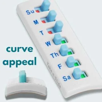 2 Pack Medication Tracker and Reminder, Take-n-Slide Reusable Peel and Stick Pill Tracker, Attach to Your Bottle 7 Day Medicine Vitamin Pet Pill Organizer Alternative Medication Aid White