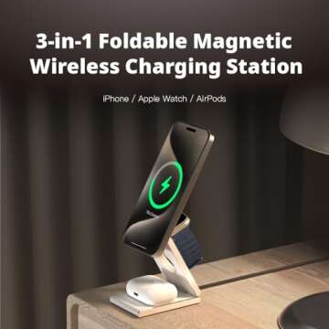 ADAM elements Magnetic Wireless Charger/Travel Charger - Mag Z Magnetic 3-in-1 Foldable Travel Charg...