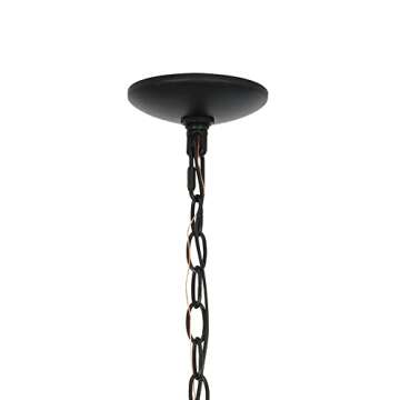 Catalina 60" Modern 2-Tone Round Glass Pendant Ceiling Light, Matte Black/Gold
