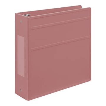 Carstens 3-Inch Heavy Duty 3-Ring Binder - Side Opening, Dusty Rose, Durable Plastic, Precision No-G...