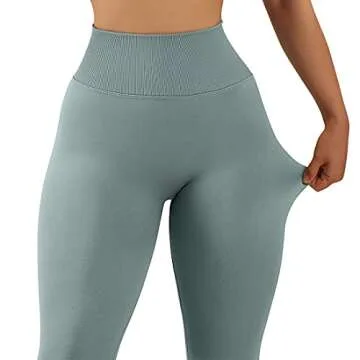 SUUKSESS Scrunch Butt Lifting Seamless Leggings for Women Booty High Waisted Workout Yoga Pants (Light Green, S)