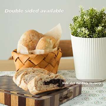 Ebony&Acacia Wood Cutting Board for Kitchen(16"x11")-with Side Handles and Juice Grooves,Wooden Chopping Board for Meat, Vegetables, Fruit,Cheese,Handmade Cutting Boards