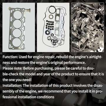 runfider New Engine Cylinder Head Gasket Set kit Fit for Buick Cadillac Chevrolet GMC 2.5L L4 ATS CTS Malibu 2.0L L4 DOHC Turbocharged LTG 2013-2017 Replace 12655276 12634693 12627072 12647329