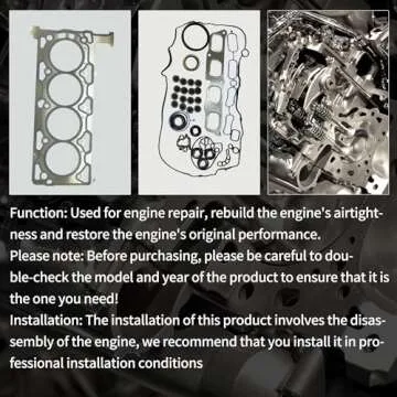 runfider New Engine Cylinder Head Gasket Set kit Fit for Buick Cadillac Chevrolet GMC 2.5L L4 ATS CTS Malibu 2.0L L4 DOHC Turbocharged LTG 2013-2017 Replace 12655276 12634693 12627072 12647329