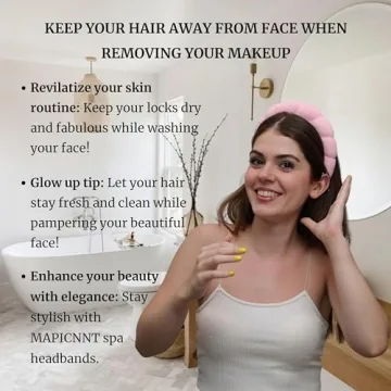 MAPICNNT Pink Spa Headband Soft Terry Towel for Skincare