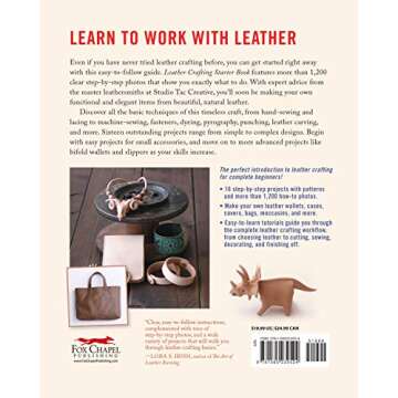 Leather Crafting Starter Book: Tools, Techniques, and 16 Step-by-Step Projects for Beginners (Fox Ch...