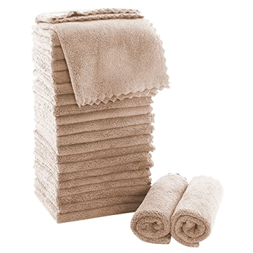 MOONQUEEN Ultra Soft Washcloths Set of 24 for All Uses