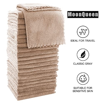 MOONQUEEN Ultra Soft Washcloths Set of 24 for All Uses