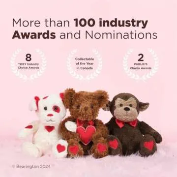 Bearington Sloth Plush Valentine's Day Stuffed Animals 6 in Ideal for Valentine's Gift for Kids