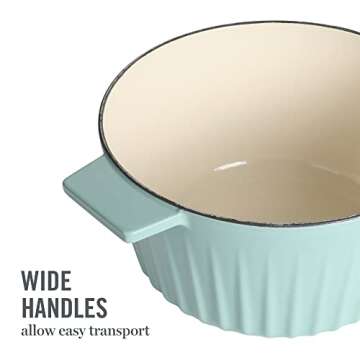 Martha Stewart Eastholm 5 QT Enamel Cast Iron Dutch Oven, Martha Blue