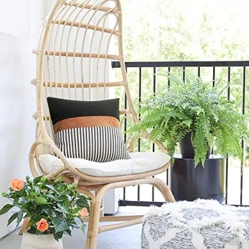 cygnus 22x22 inches Pillow Covers Set of 2 Farmhouse Decor Stripe Patchwork Linen Throw Pillow Covers Modern Faux Leather Covers for Couch Sofa, Black