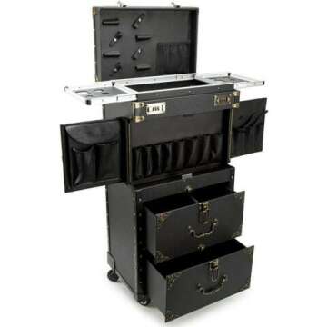 ASCASE Lockable Makeup Train Case & Hair Tool Organizer