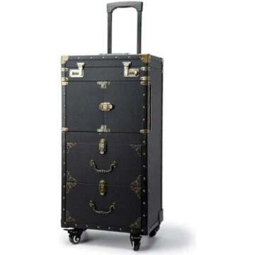 ASCASE Lockable Makeup Train Case & Hair Tool Organizer