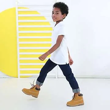 Hawkwell Kids Classic Ankle Boots Work boots(Toddler/Little Kid),Tan PU,11 M US