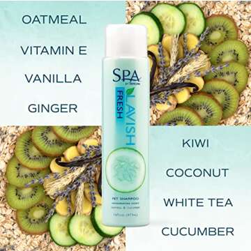 TropiClean SPA Lavish Dog Shampoo | Fresh Scented Deodorizing Dog Shampoo | Naturally Derived Salon Grade Ingredients | Made in the USA | 16oz