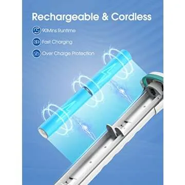 Sweepulire Electric Spin Scrubber SW1, Electric Bathroom Scrubber with Long Handle, 2 Spin Speeds, Shower Cleaner Brush Electric with 4 Brush Heads, Cleaning Supplies for Tub, Shower, Tile, Tile