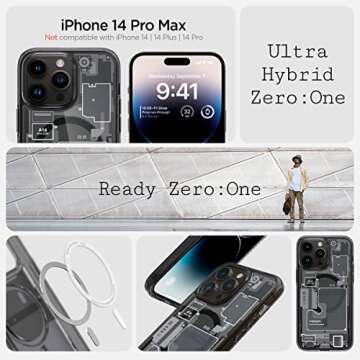 Spigen Ultra Hybrid MagFit Designed for iPhone 14 Pro Max Case (2022) [Anti-Yellowing] [Military-Gra...