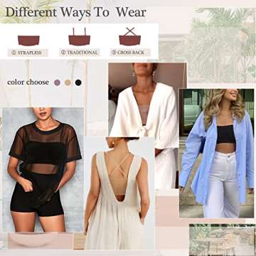 DotVol Women's Multiway Underwire Bandeau Bra in Mocha