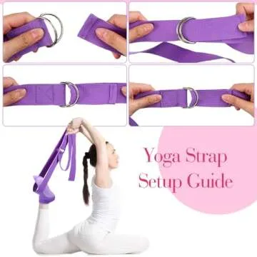 Poen 14 Pcs Pilates Ring and Ball Set for Women Pilates Ring Circle Ball with Stretching Strap 8 Resistance Bands Non Slip Socks Gym Back Bags Exercise Equipment for Workout (Purple, Pink)