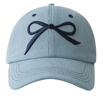 JUENAWMIU Stylish Women's Baseball Cap with Bow Embroidery