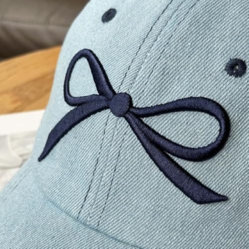 JUENAWMIU Stylish Women's Baseball Cap with Bow Embroidery