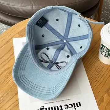 JUENAWMIU Stylish Women's Baseball Cap with Bow Embroidery