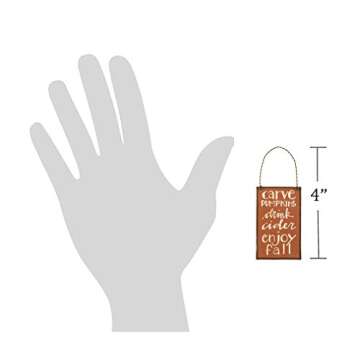 PBK Fall Decor - Small Tin Ornament Sign Carve Pumpkins Cider Enjoy Fall #27603