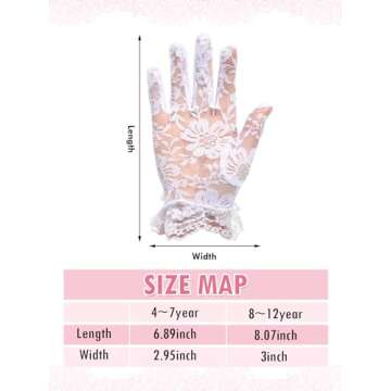 Sumind Girls White Lace Princess Gloves Little Girls Tea Party Princess Dressing Gloves for Wedding Pageant Cosplay