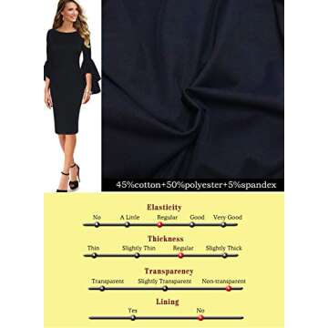 VFSHOW Ruffle Bell Sleeves Cocktail Sheath Dress