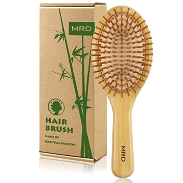 MRD Hair brush, Natural Bamboo Paddle Detangling Hairbrush, Massage Scalp Thick/Thin/Curly/Dry Hair ...