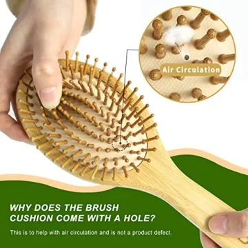 MRD Natural Bamboo Paddle Detangling Hairbrush for All