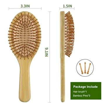 MRD Natural Bamboo Paddle Detangling Hairbrush for All