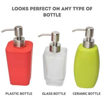 Kapitan Soap Dispenser Pump Head Replacement Spare for Standard 28/400 (26 mm - 28mm / 1.02 in-1.10 in) Neck Size, Stainless Steel Brushed Finish