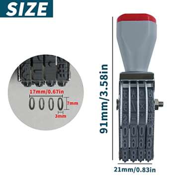 4 Digit Number Roller Stamps - SUUJI Changeable Number Stamp Date Stamp Personalized Number Symbol R...