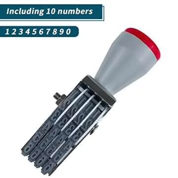 4 Digit Number Roller Stamps - SUUJI Changeable Number Stamp Date Stamp Personalized Number Symbol Rolling Wheel Stamp Multi-Function DIY Rubber Scrapbooking Roller Stationery Office Business Stamps