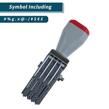 4 Digit Number Roller Stamps - SUUJI Changeable Number Stamp Date Stamp Personalized Number Symbol Rolling Wheel Stamp Multi-Function DIY Rubber Scrapbooking Roller Stationery Office Business Stamps