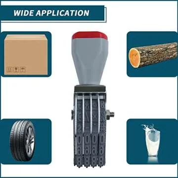 4 Digit Number Roller Stamps - SUUJI Changeable Number Stamp Date Stamp Personalized Number Symbol Rolling Wheel Stamp Multi-Function DIY Rubber Scrapbooking Roller Stationery Office Business Stamps